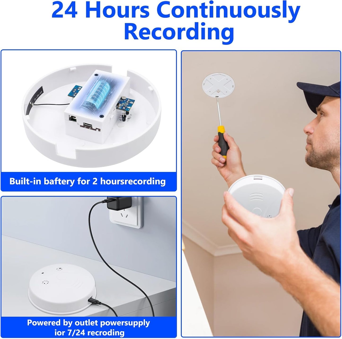 Verborgen Rookmelder HD 1080P WiFi Spy Camera 5G/2.4G